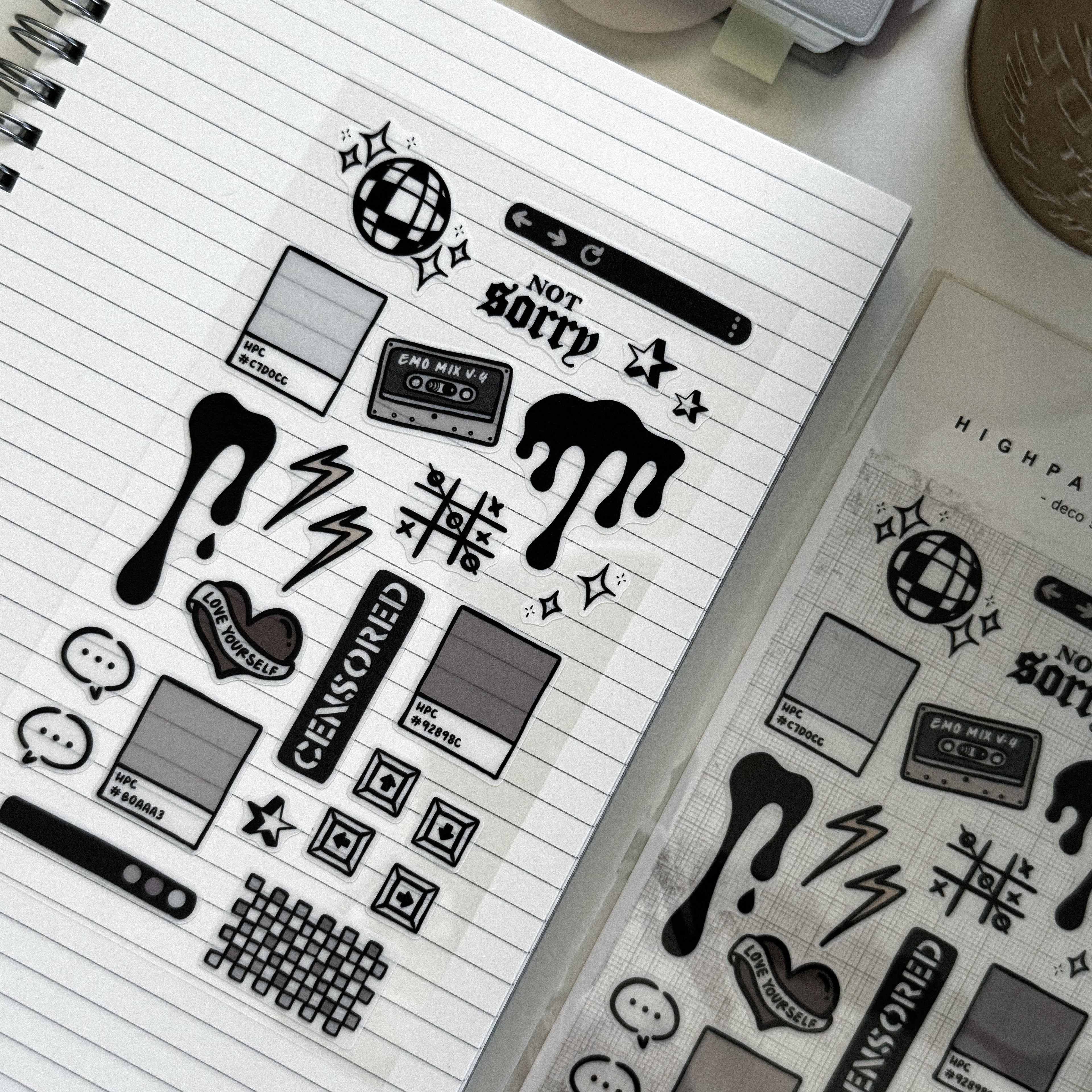 GRUNGE CORE AESTHETIC V. PALETTE DECO STICKER SHEET