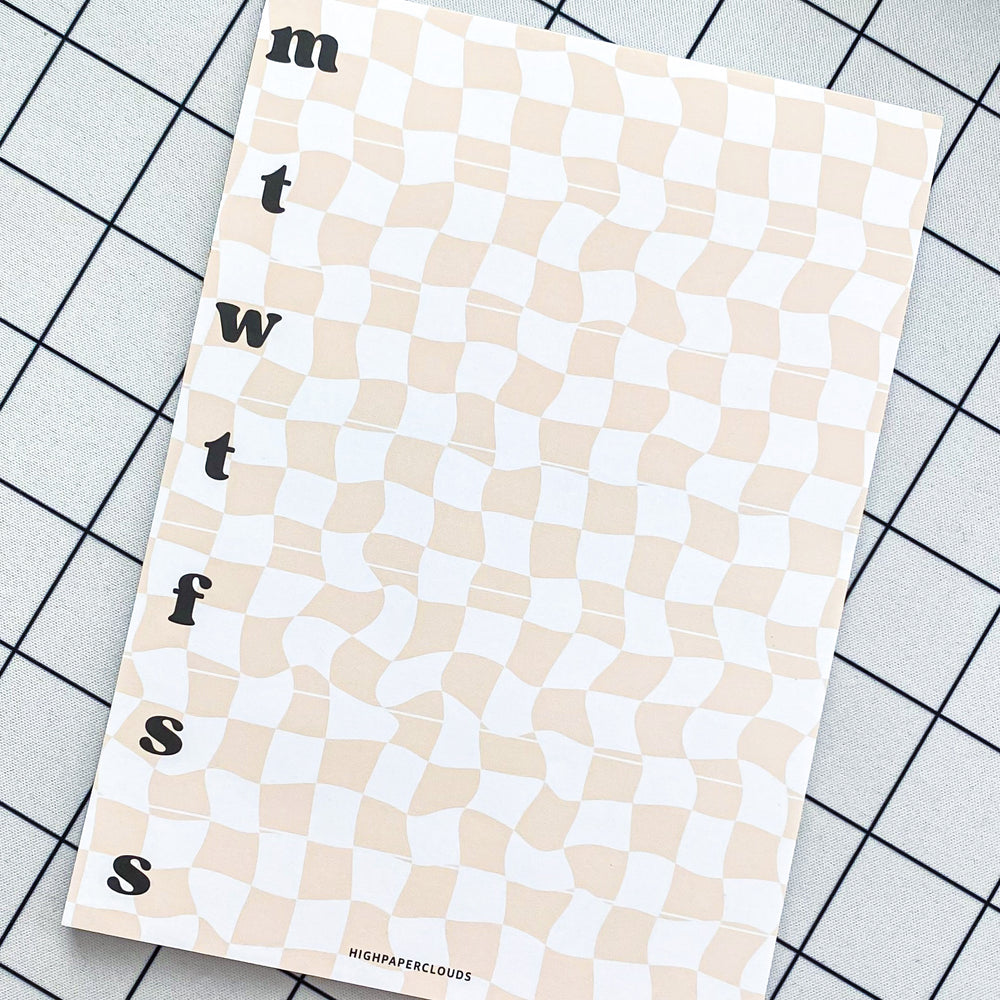 Checkered Swirls Memopad - Retro Daisy Collection