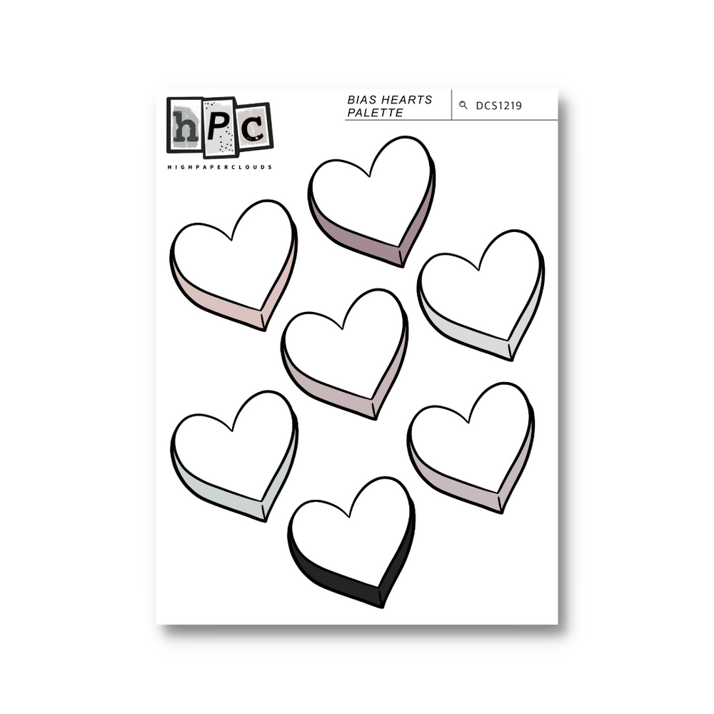 Bias Hearts Palette Deco Sticker Sheet