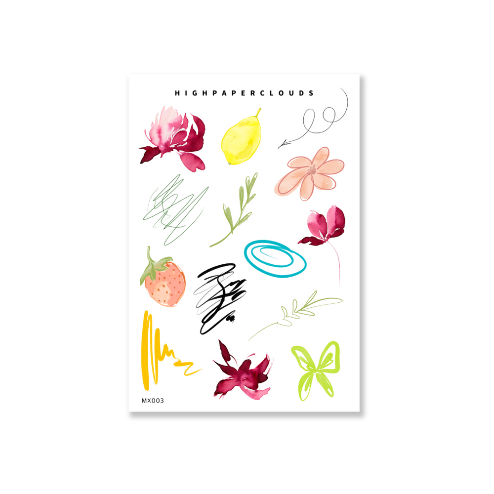 Mixed Elements Deco Sticker Sheet