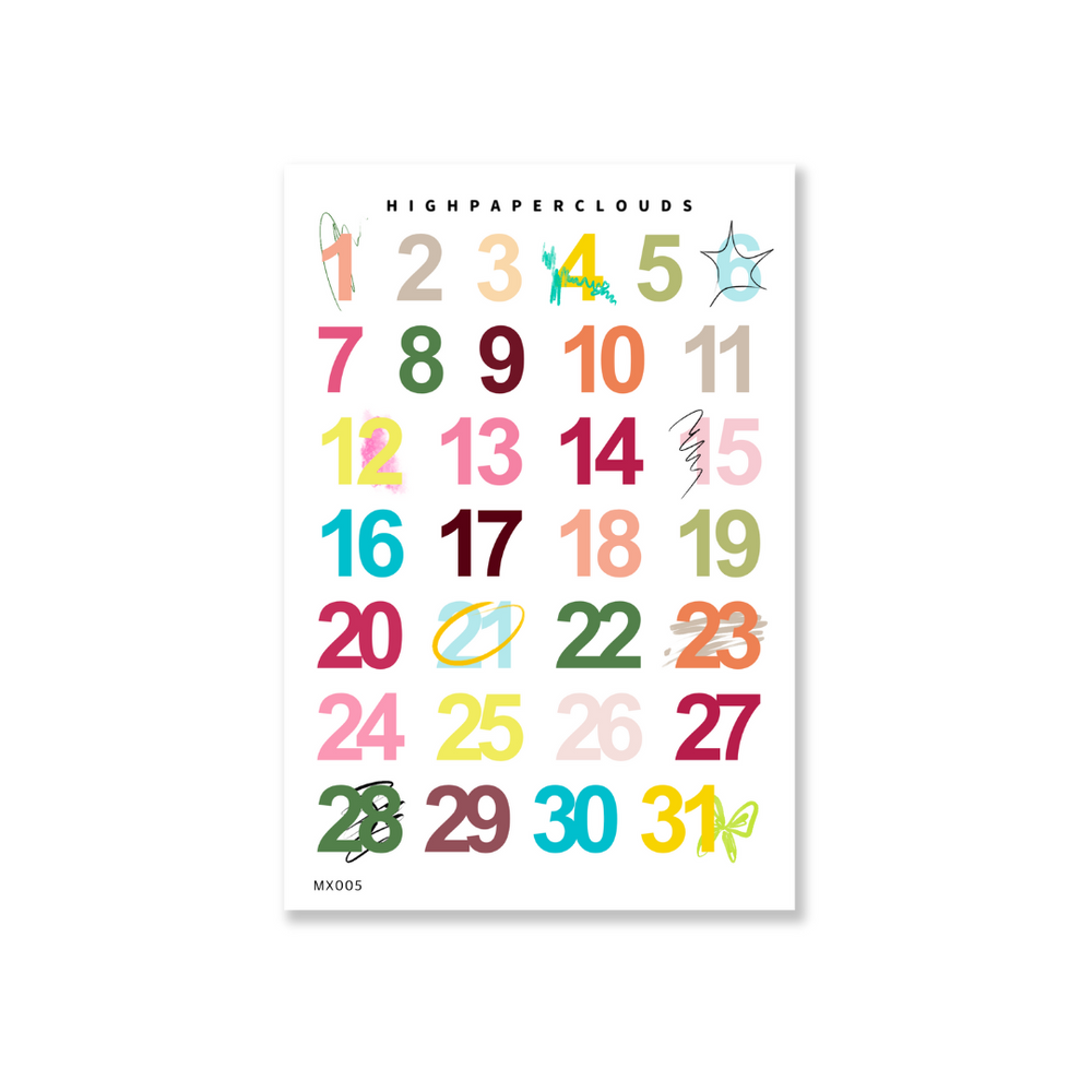 Large Number Scramble Sticker Sheet