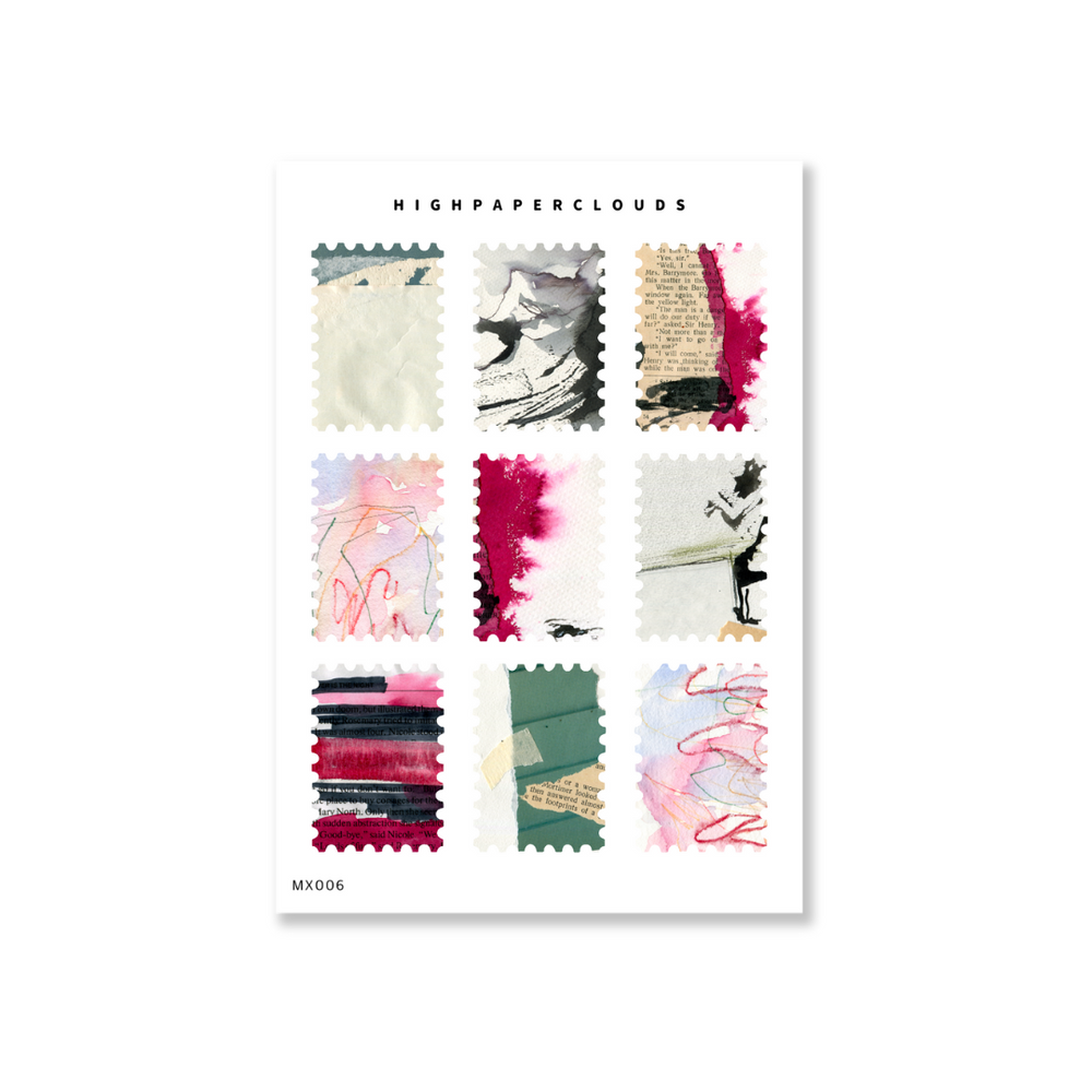 Mixed Media Stamps III Deco Sticker Sheet