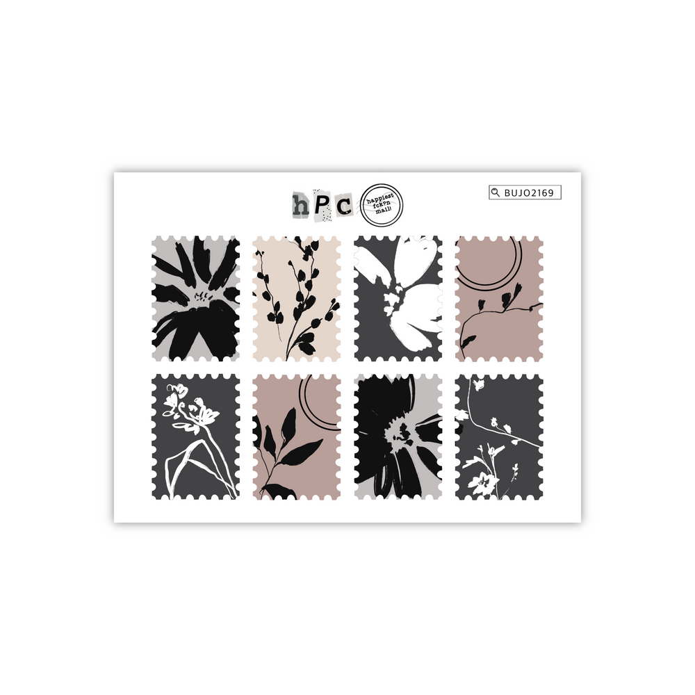 Inked Florals Stamp Sticker Sheet