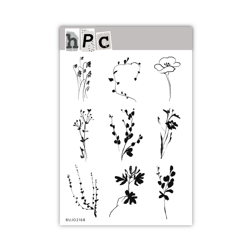 MINIMAL Inked Florals Deco Sheet