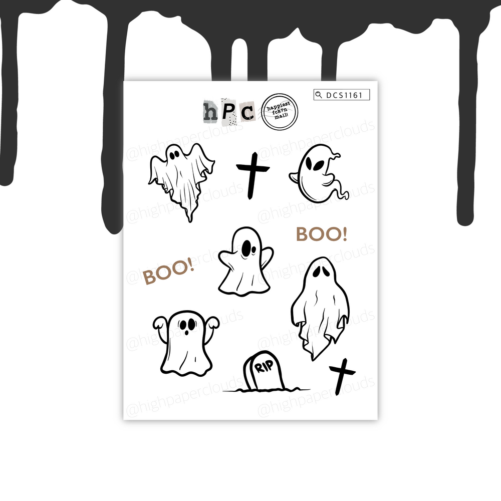 Spooky Boo Ghost Deco Sticker Sheet