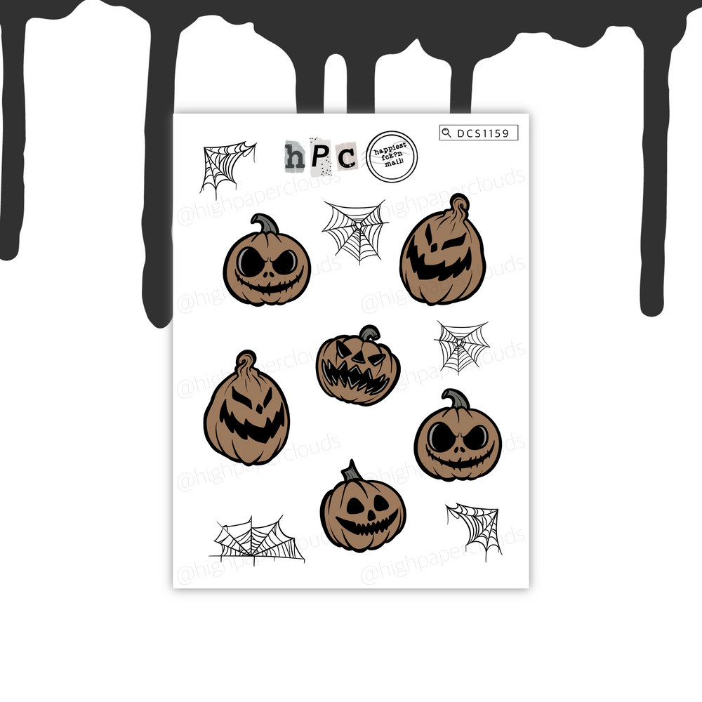 Scary Pumpkin Deco Sticker Sheet