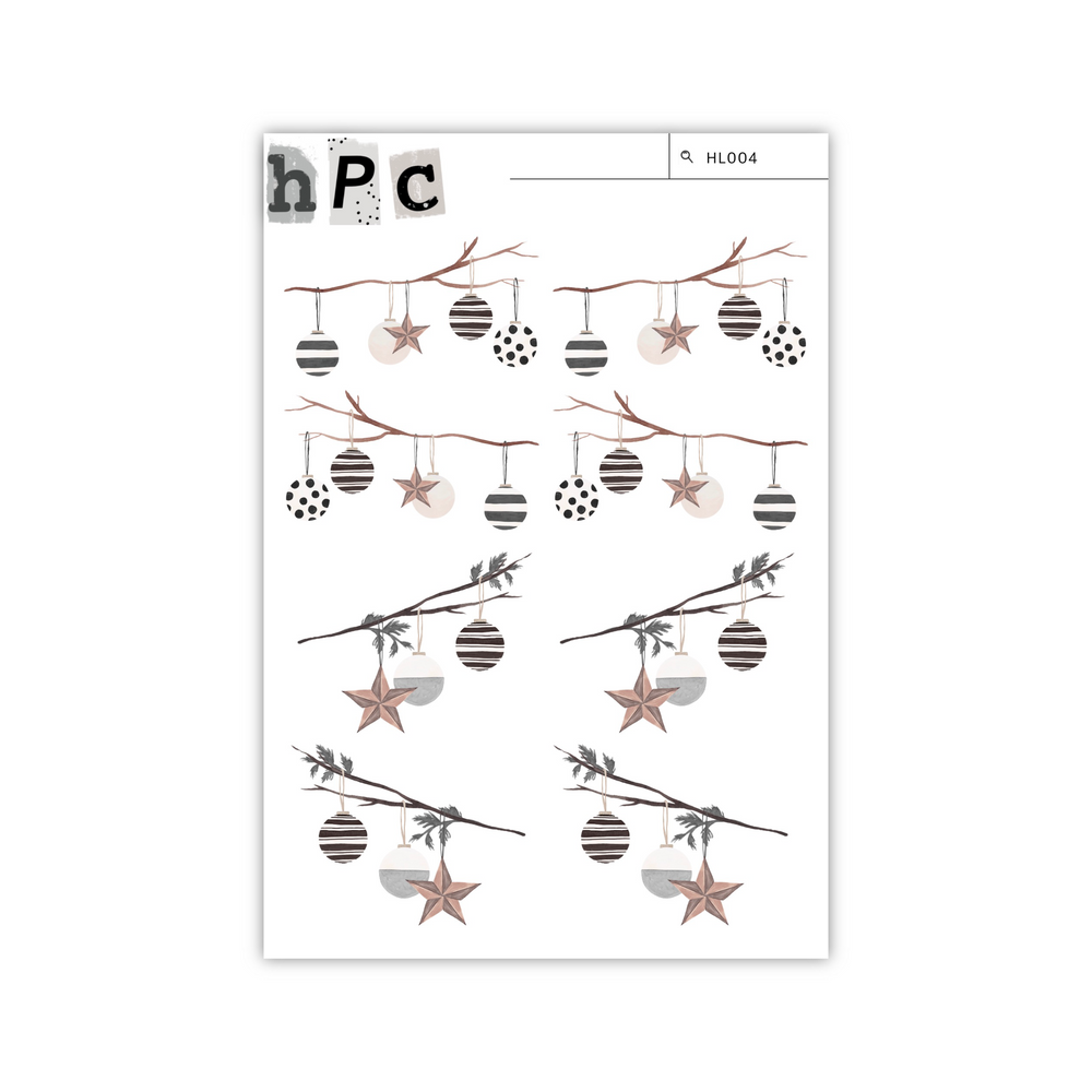 Cozy Branched Ornaments Sticker Sheet