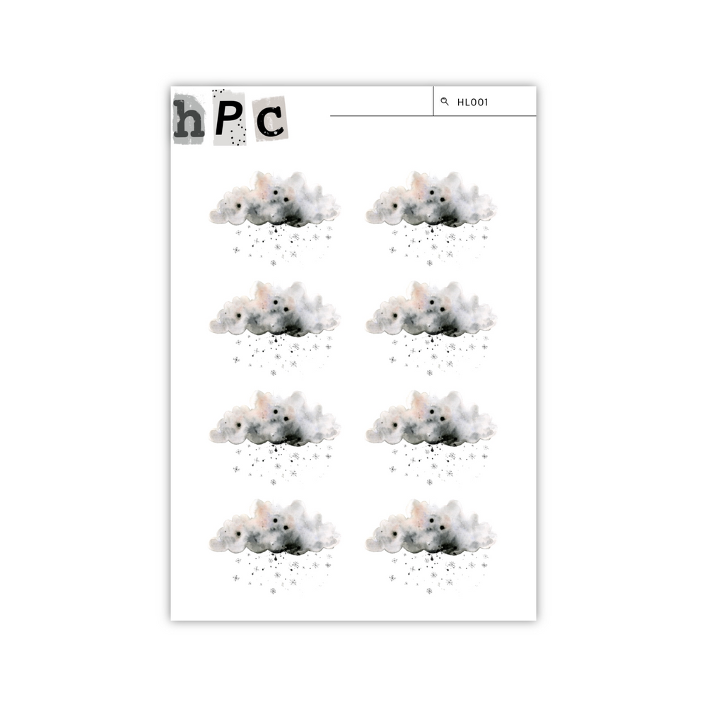 Snowflake Clouds Sticker Sheet