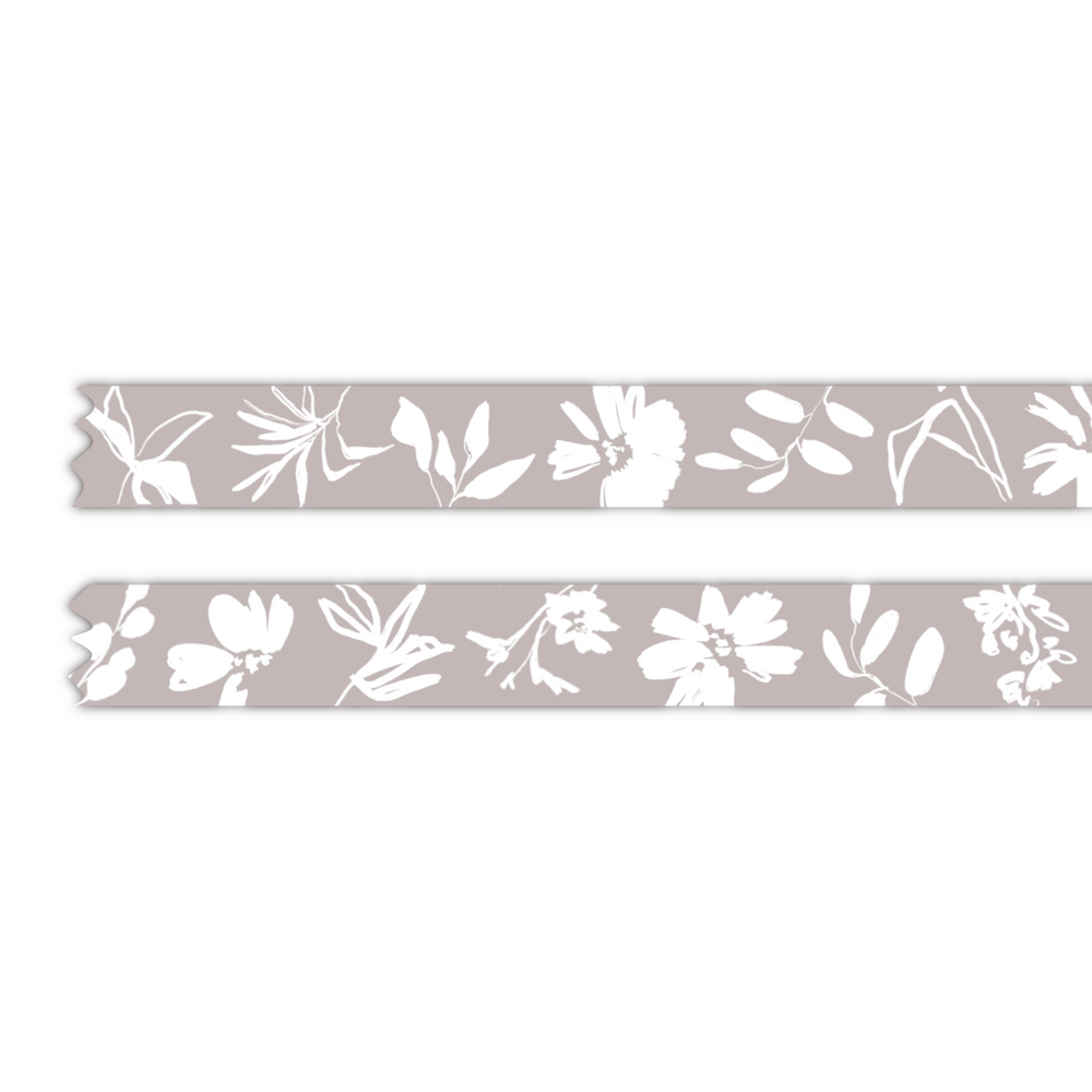 Inked Florals Washi Tape 15mmx10m - Crepe