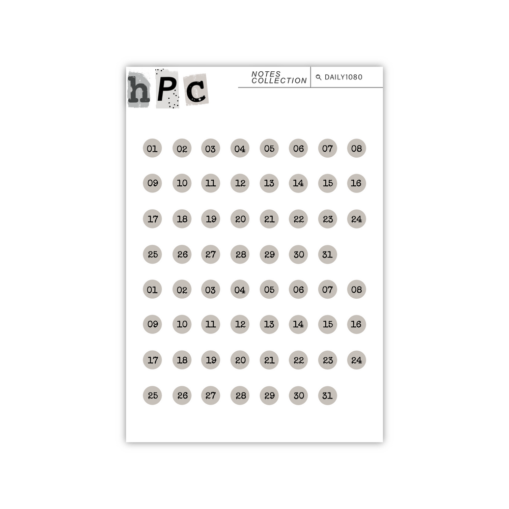 Typewriter Number Dots - Notes Collection