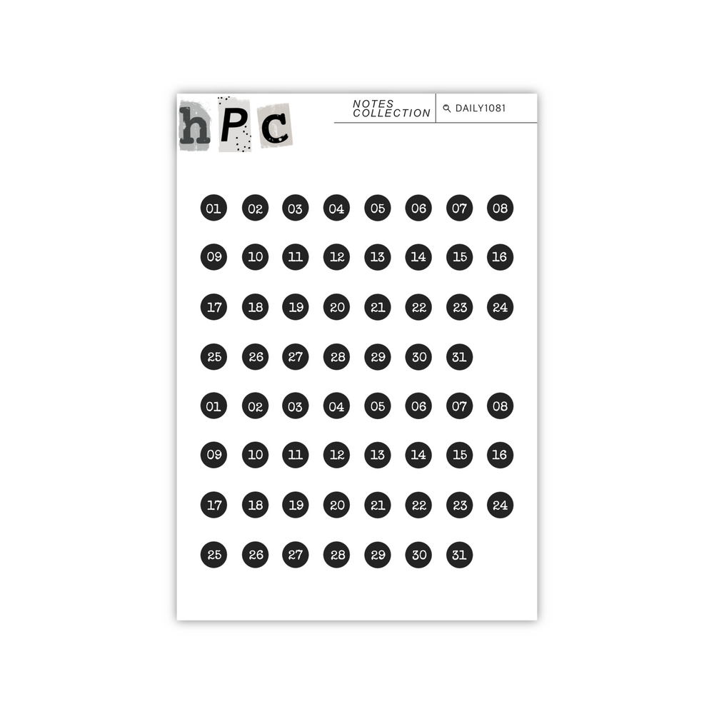 Typewriter Number Dots - Notes Collection