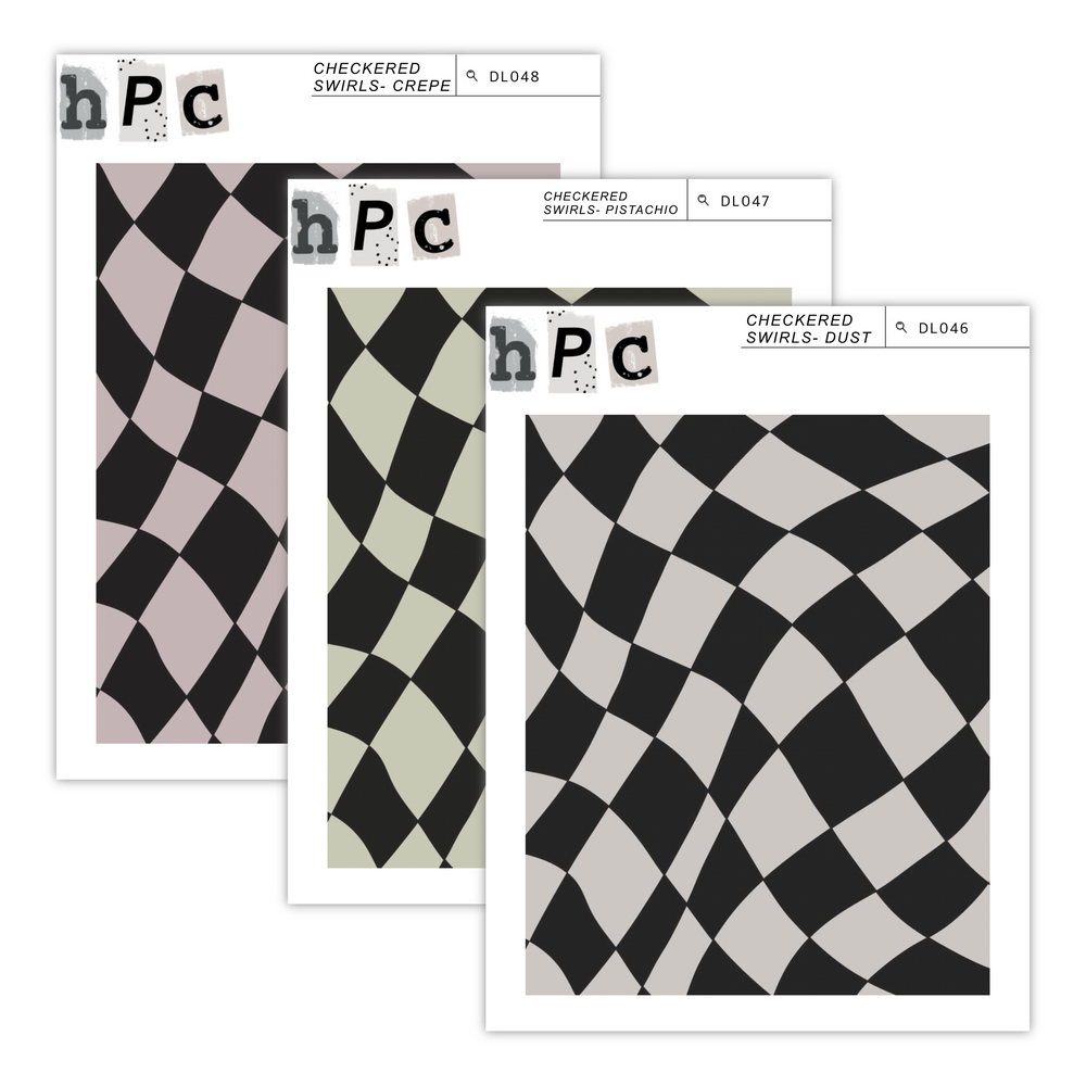 Checkered Swirls Deco Sticker Sheet