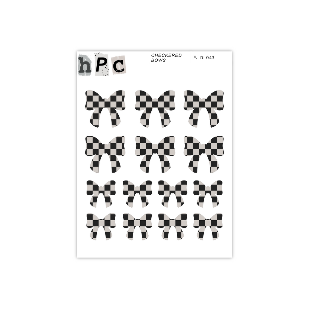 Checkered Bows Deco Sticker Sheet