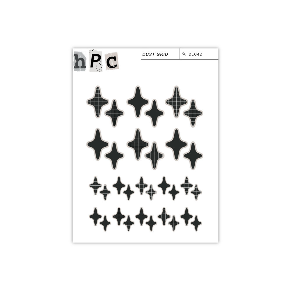 Grid Sparkle Deco Sticker Sheet