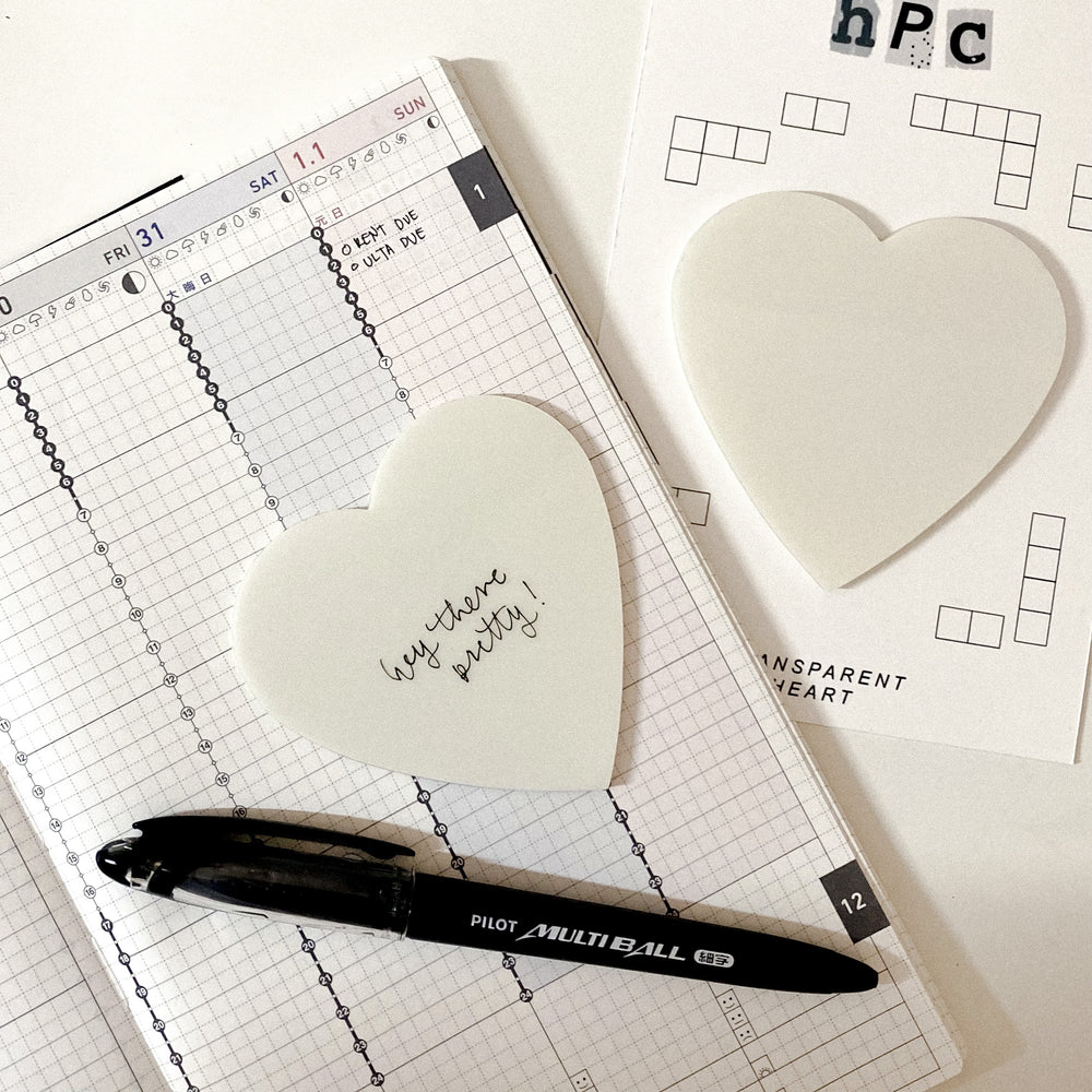 Transparent Heart Sticky Note