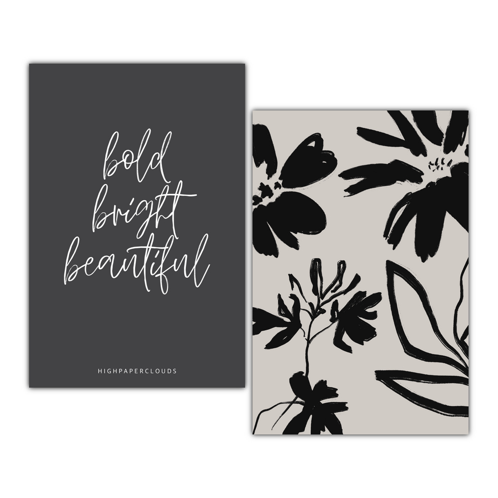 Inked Florals Postcard/ Wall Decor/ Journal Card