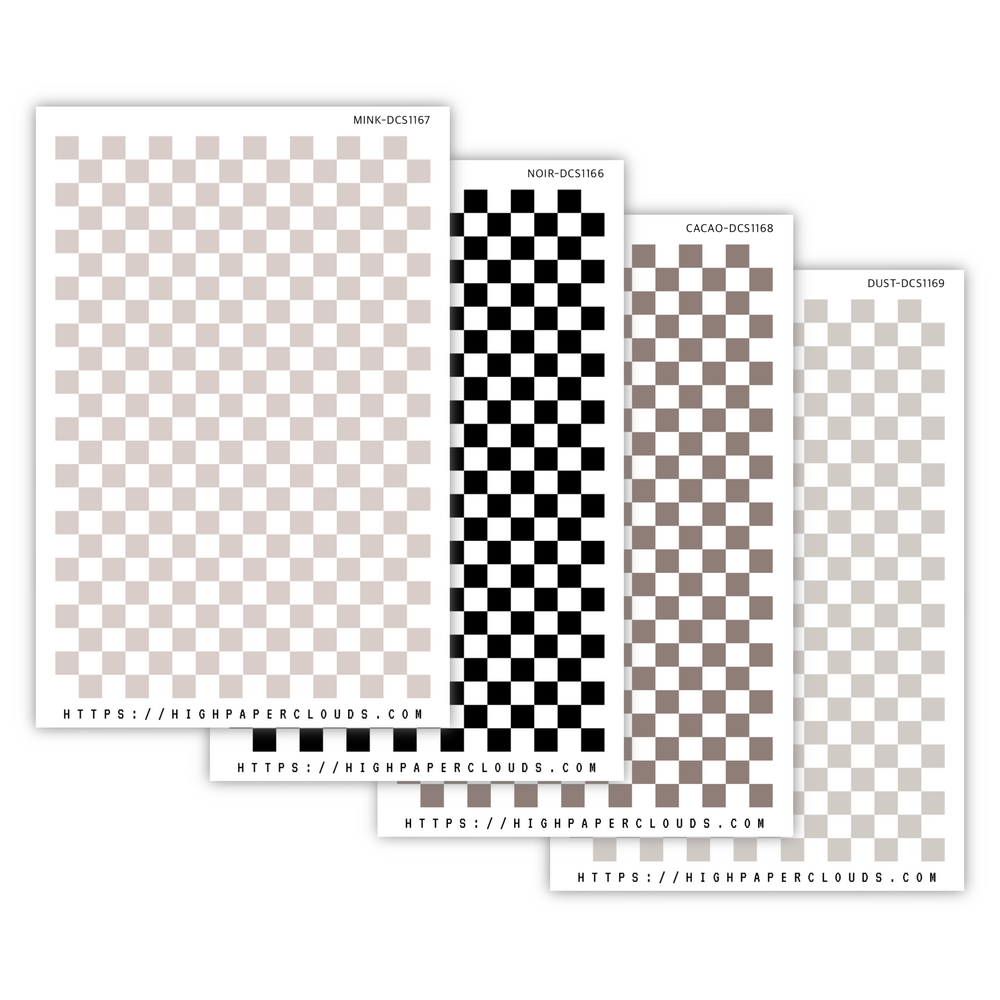Checkered Washi Strip Sticker Sheets