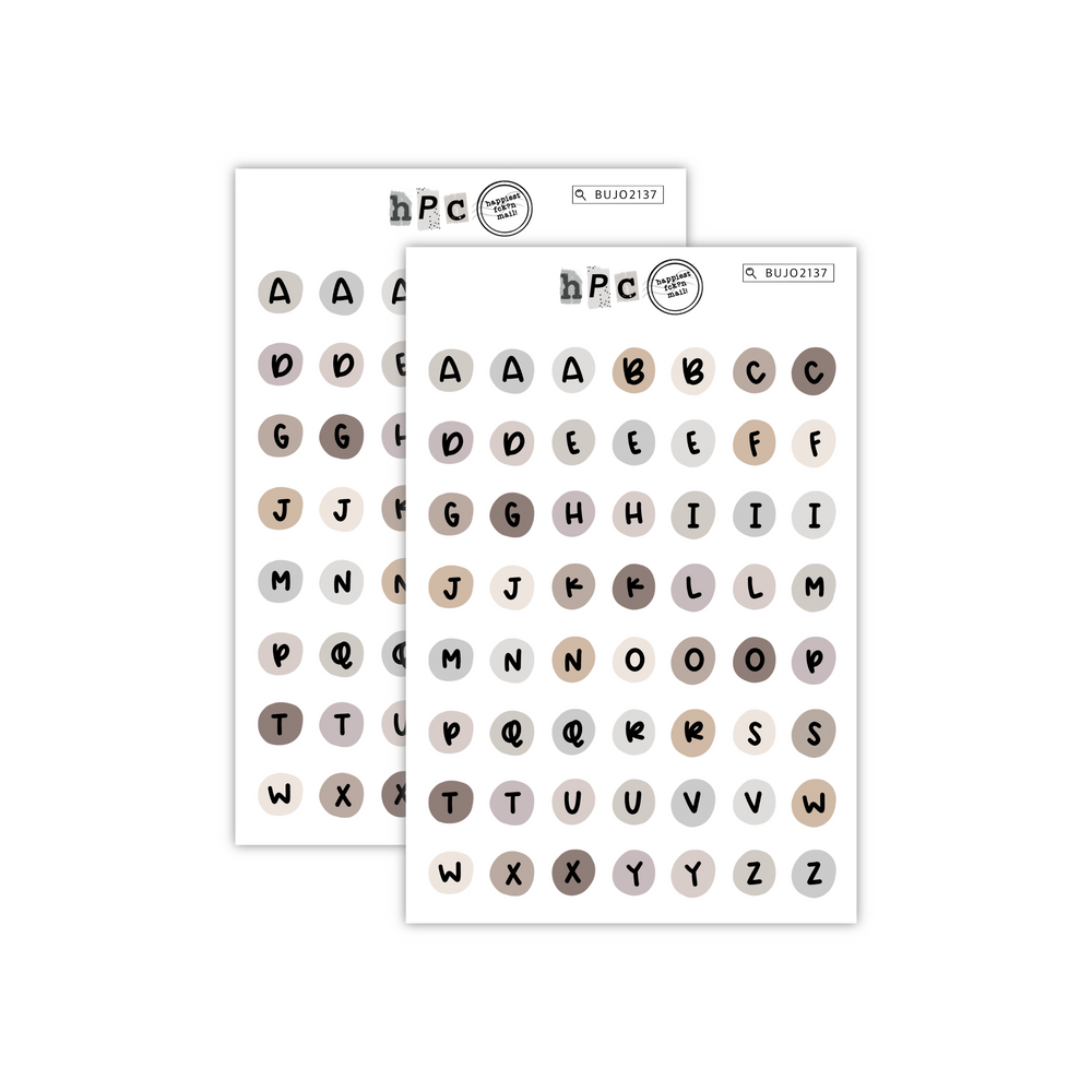 2pc Bubbled Letters Sticker Sheet