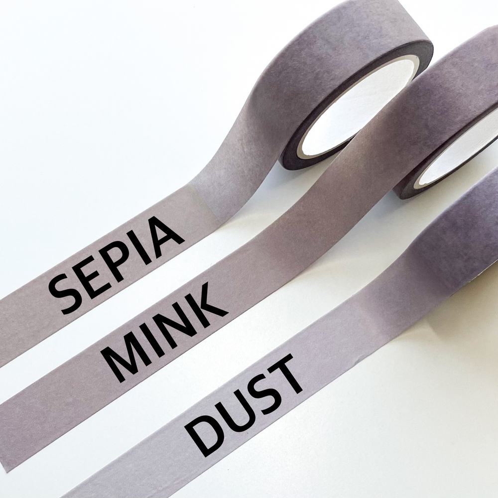Solid Washi Tapes - Mink/ Sepia/ Dust