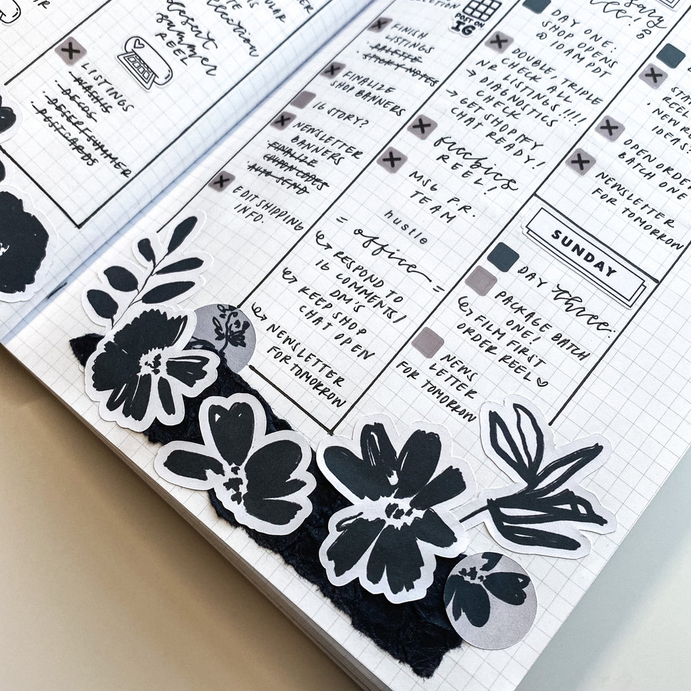 MAXIMAL Inked Florals Deco Sheet